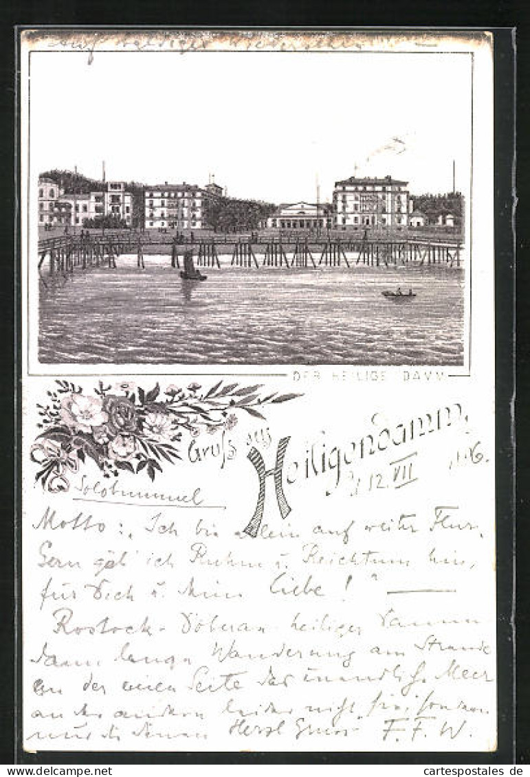 Lithographie Heiligendamm, Der Heilige Damm  - Heiligendamm