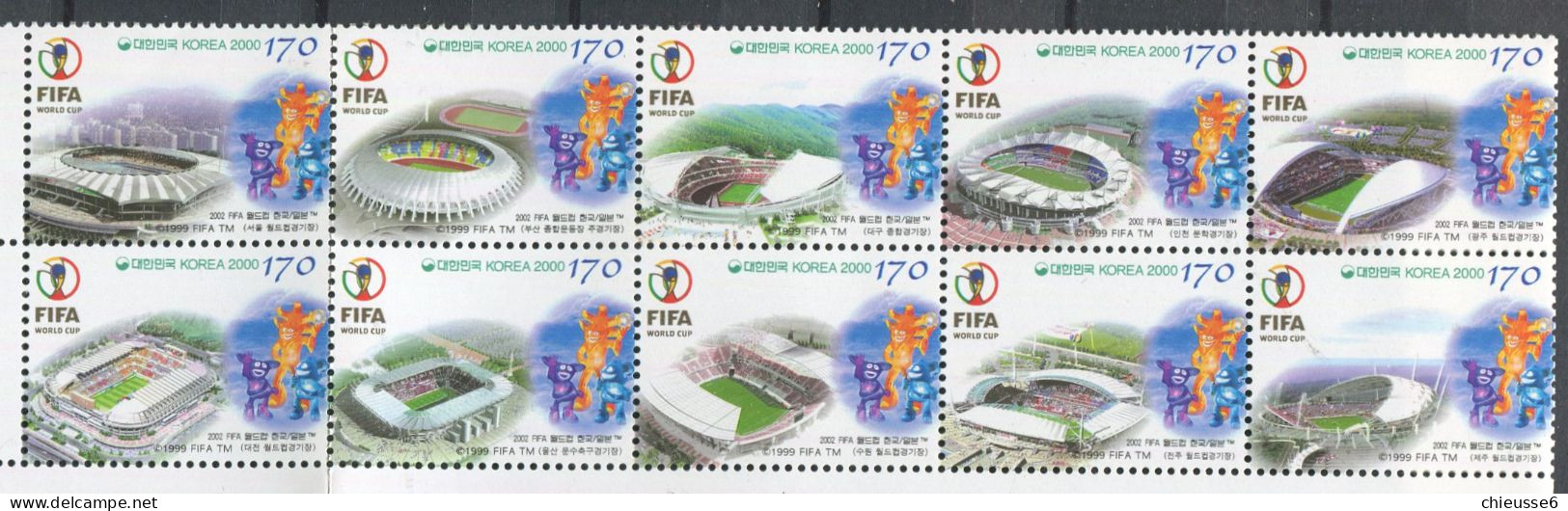 Corée Du Sud ** N° 1945 à 1954 Se Tenant - Coupe Du Monde De Foot En Corée Du Sud Et Au Japon - Corea Del Sur