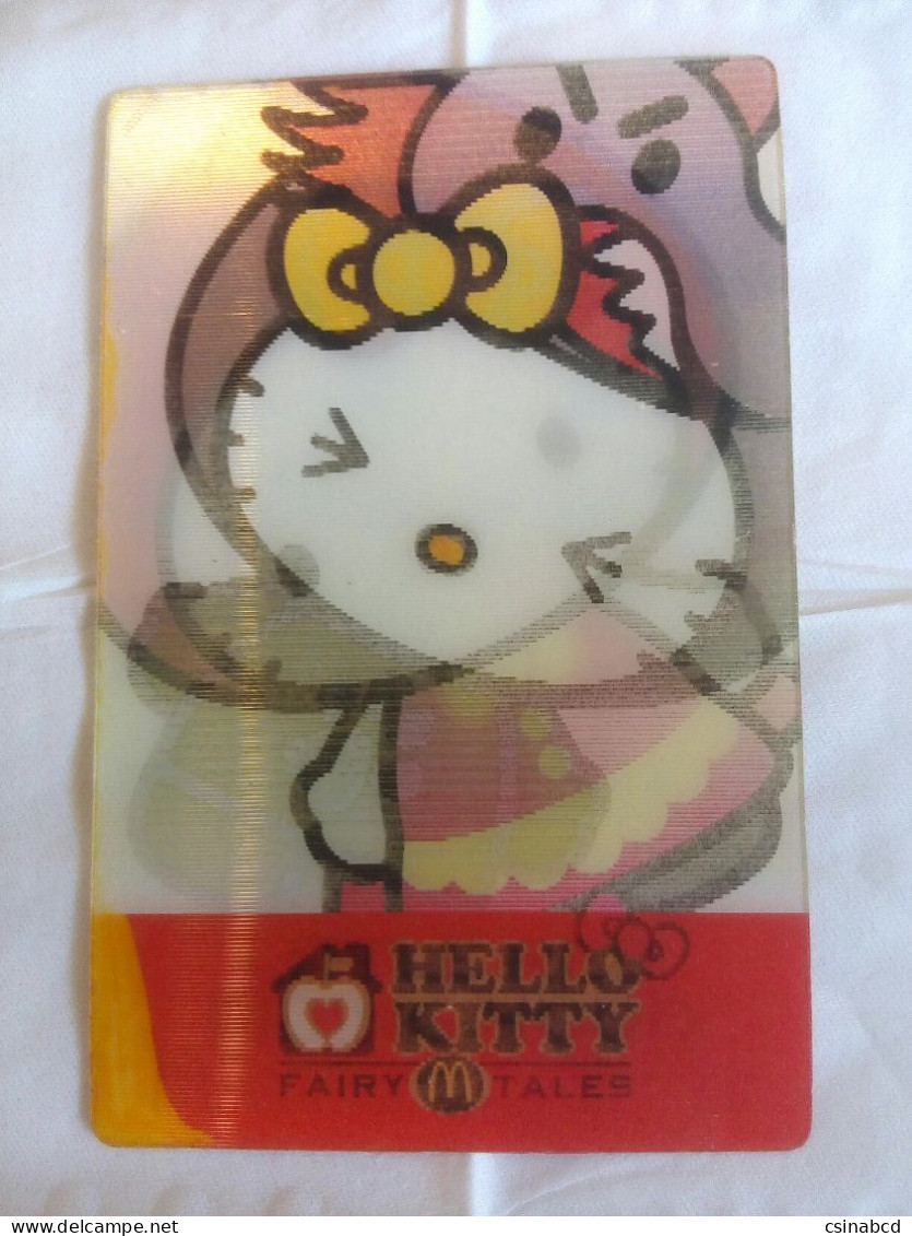 2012 China Hong Kong McDonald's Hello Kitty FAIRY TALES Hologram Tasty Card -Little Red Riding Hood - Altri & Non Classificati