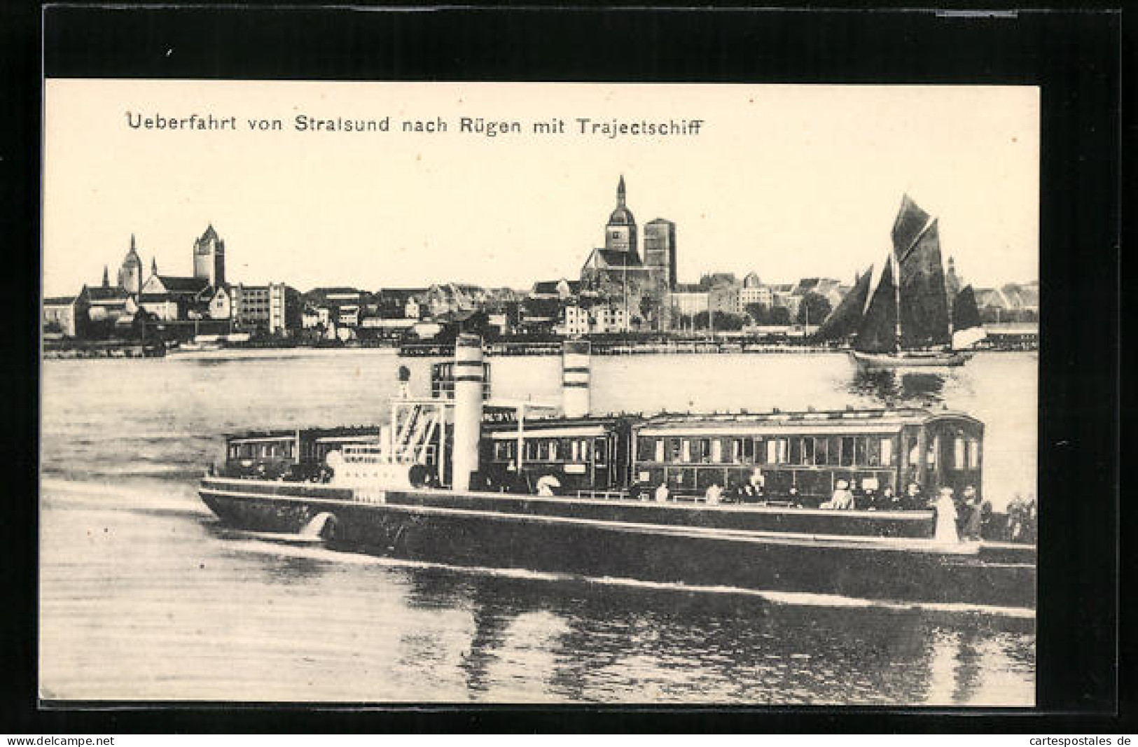 AK Stralsund, Überfahrt Von Stralsund Nach Rügen Mit Trajectschiff  - Stralsund