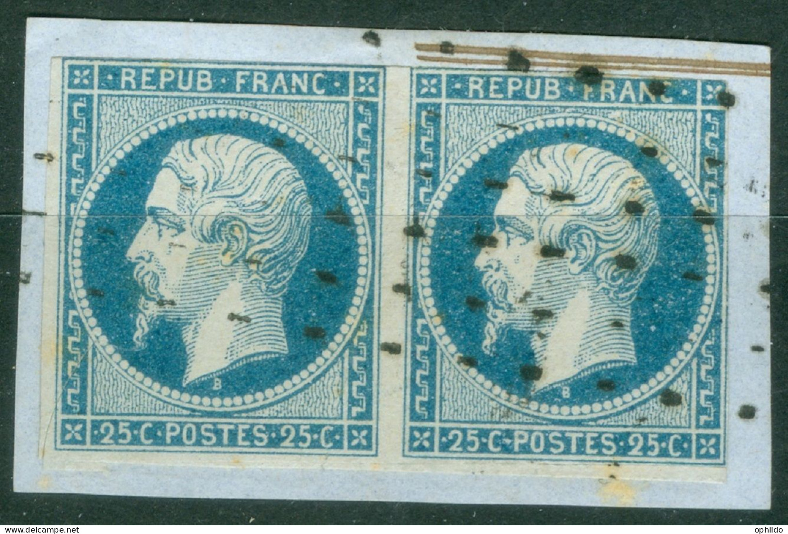 France   10  En Paire Sur Fragment Lettre Ob Roulette De Points   Voir Scan Et Description   - 1852 Luis-Napoléon