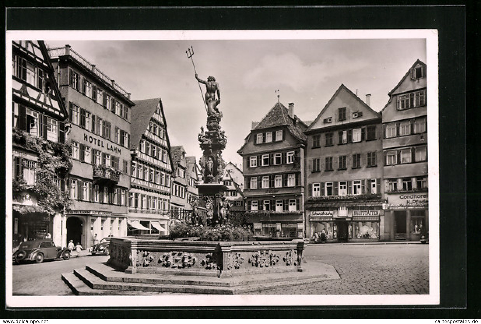 AK Tübingen, Marktplatz Mit Hotel Lamm  - Tuebingen