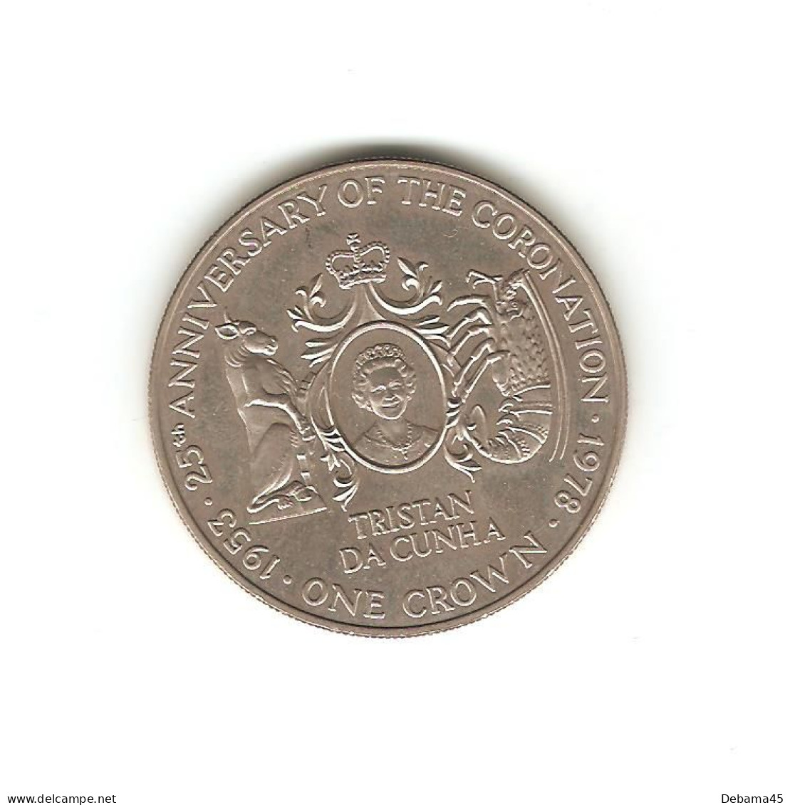 624/ TRISTAN DA CUNHA : Elizabeth II : 1 Crown 1978 (copper-nickel - 28,60 Grammes) 25ème Anniversaire Du Couronnement - Sonstige – Afrika