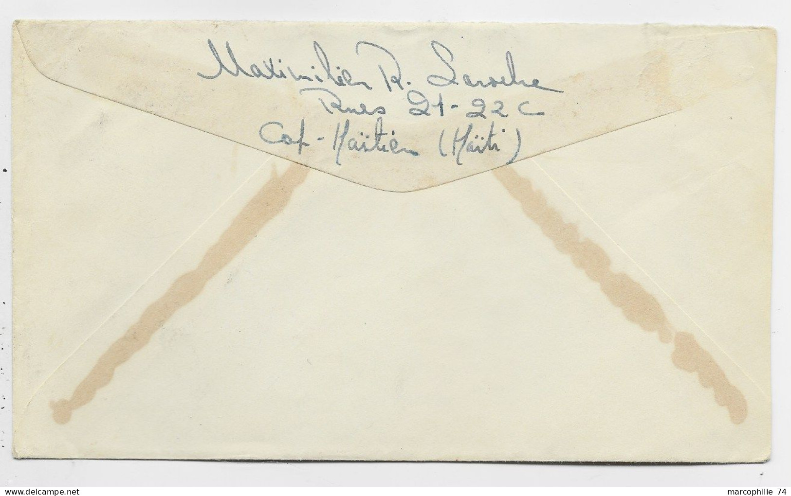 HAITI 20CX2+20CX2  + 20C HELICOPTERE  CYCLONE HAZEL LETTRE COVER AIR MAIL PORT AU PRINCE 1955 TO FRANCE - Haiti