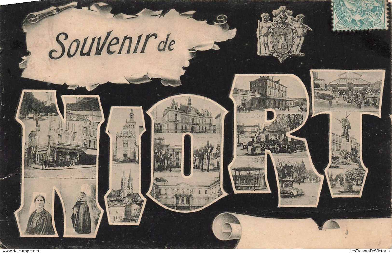 FRANCE - Niort - Souvenir - Châteaux - églises - Folklore - Statue - Monuments - Multi-vues - Carte Postale - Niort