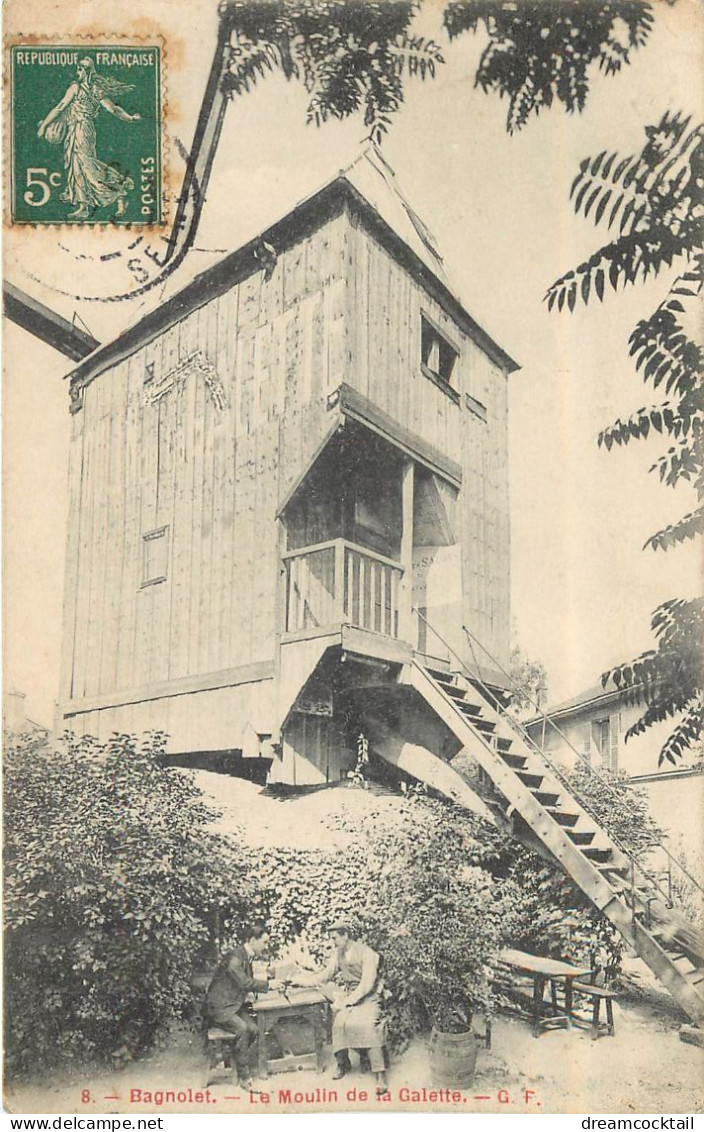 93 BAGNOLET. Buvette Au Moulin De La Galette Rue J. Hornet Et Floréal 1907 - Bagnolet