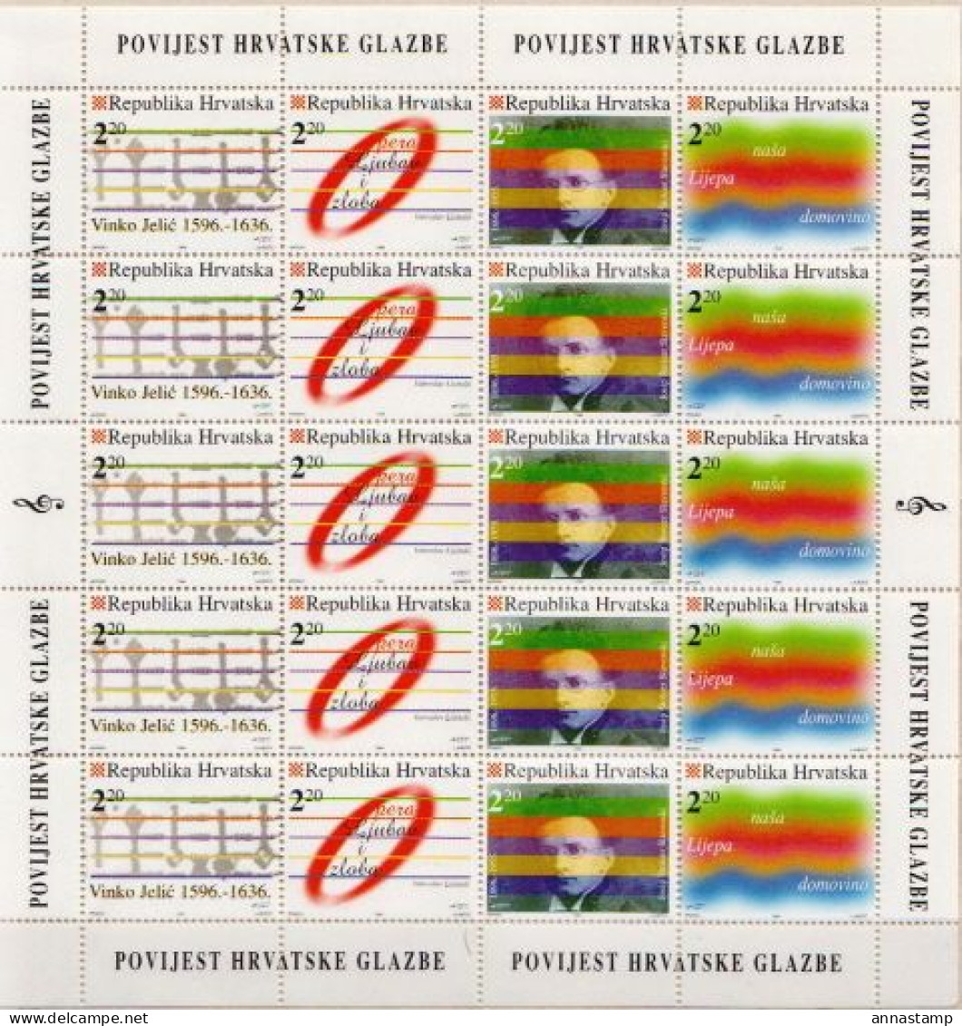 Croatia MNH Sheetlet - Muziek