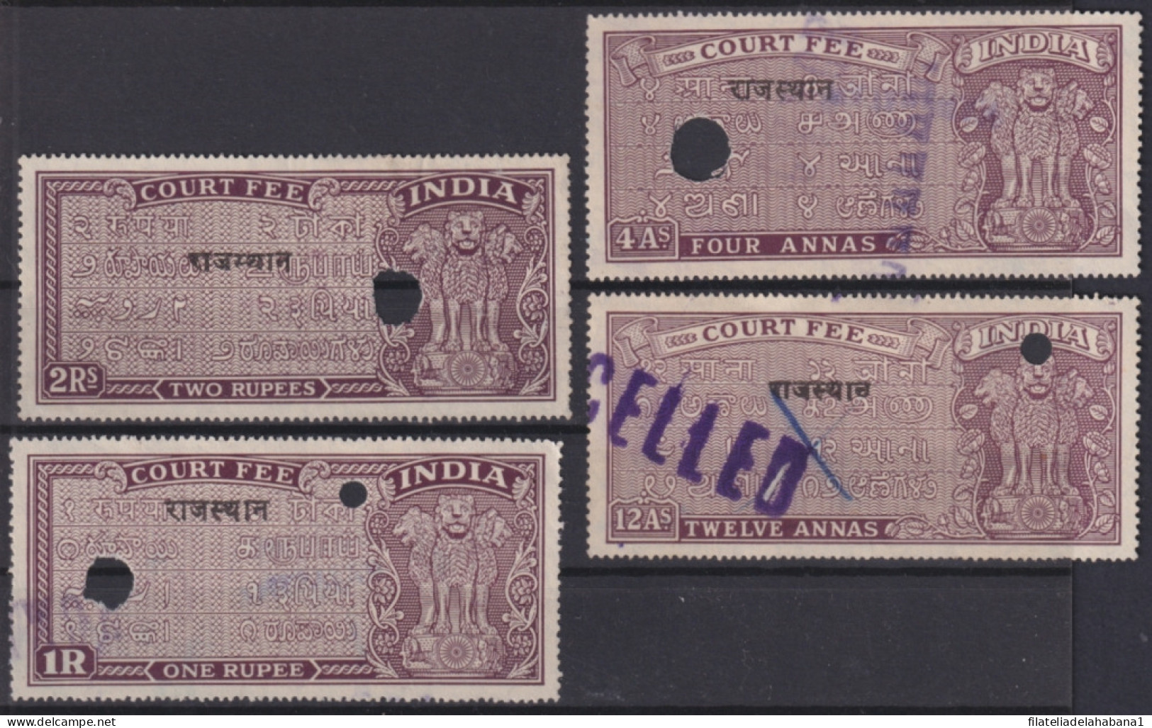 F-EX49729 INDIA LOCAL REVENUE TAX. RAJASTHAN OVERPRINT TIPO VI. - Sellos De Servicio