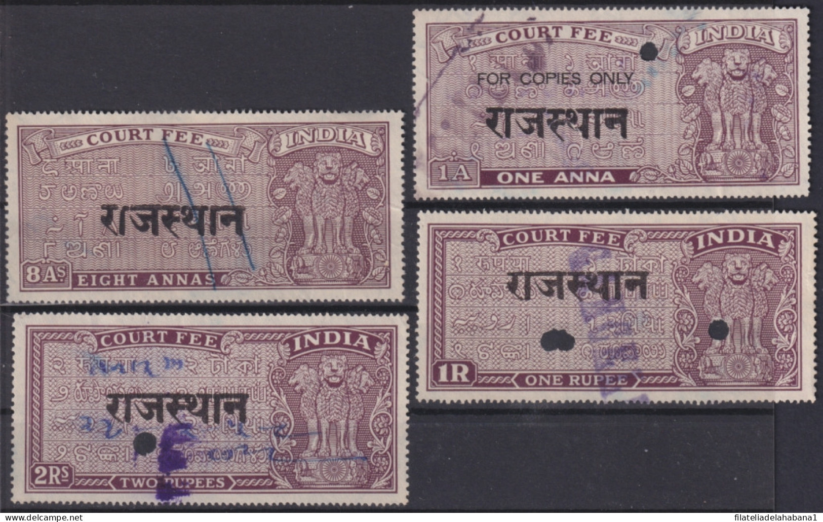 F-EX49727 INDIA LOCAL REVENUE TAX. RAJASTHAN OVERPRINT TIPO III - Dienstzegels