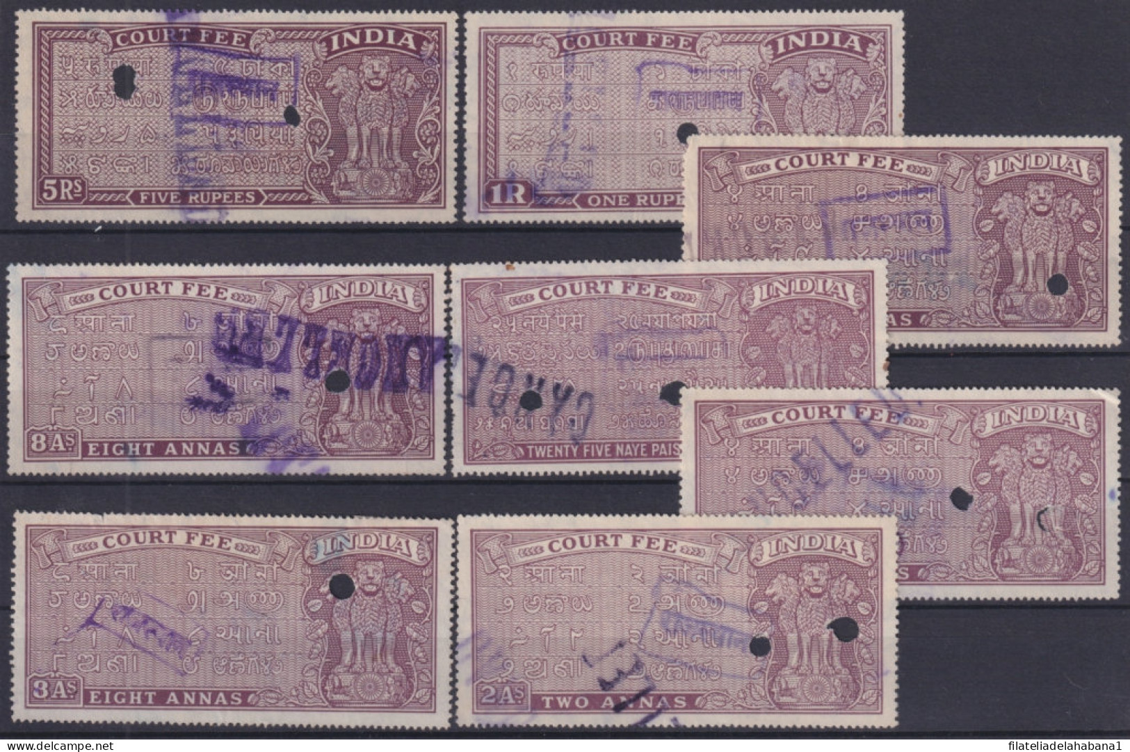 F-EX49345 INDIA LOCAL REVENUE TAX. RAJASTHAN OVERPRINT TIPO II.  - Timbres De Service