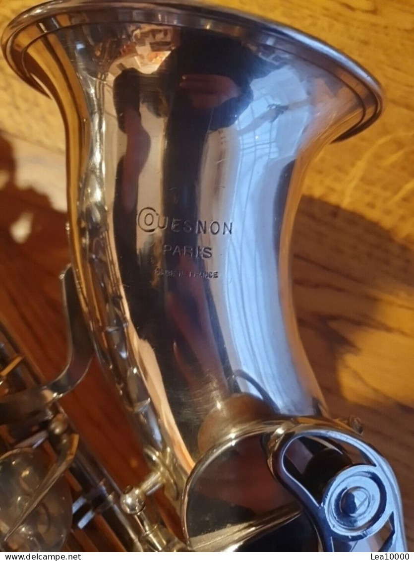 Saxophone Alto Couesnon Paris, Plaqué Argent, Nacre. - Instrumentos De Música