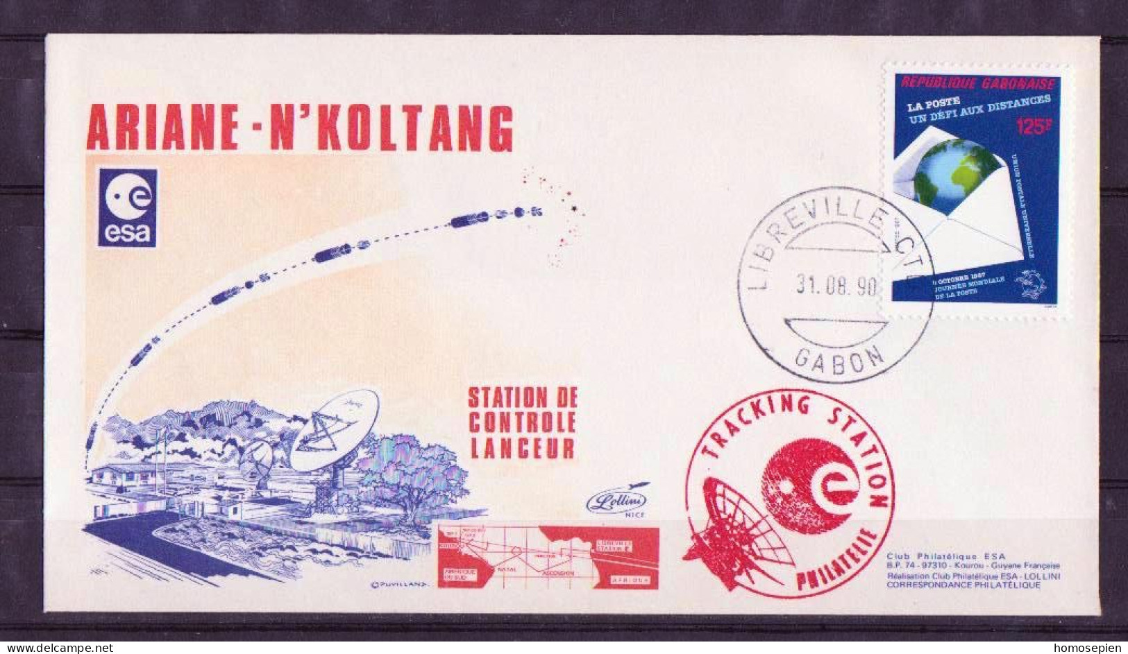 Espace 1990 08 31 - ESA - Ariane V38- Station De Poursuite De N'Koltang - Europa