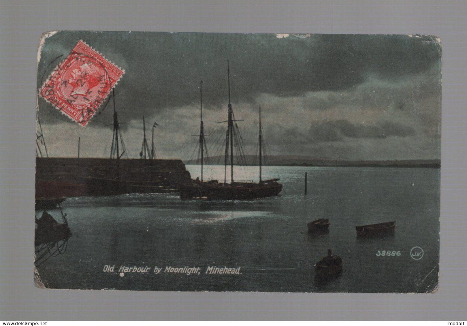 CPA - Royaume-Uni - Minehead - Old Harbour By Moonlight - Circulée En 1913 - Minehead