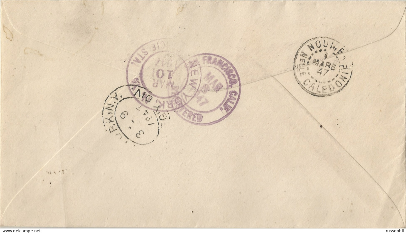 WALLIS AND FUTUNA - 65 FR FRANKING "FROM CHAD TO THE RHINE RIVER" ISSUE ON REGISTERED COVER TO THE USA - 1946 - Briefe U. Dokumente