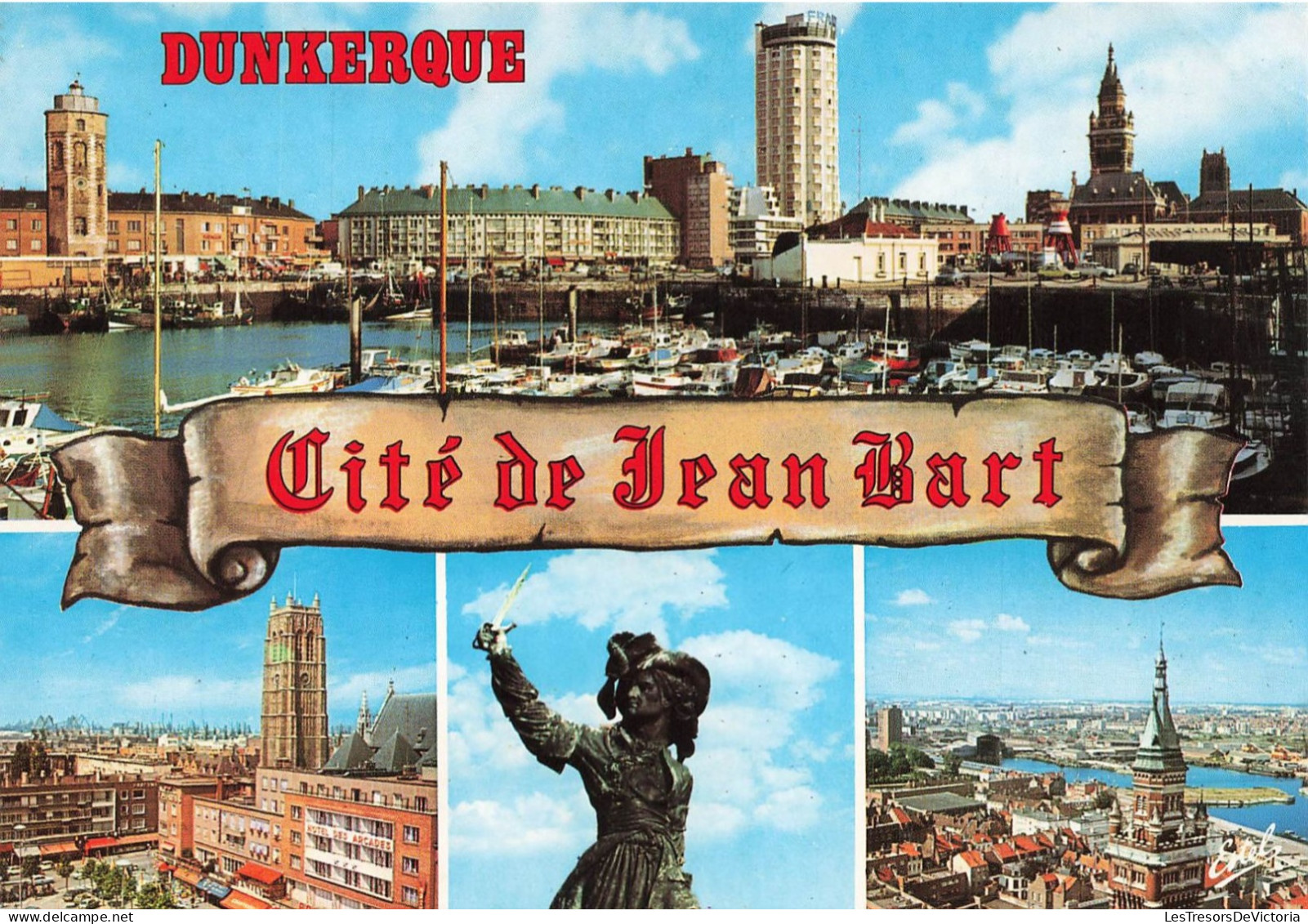 FRANCE - Dunkerque - Cité De Jean Bart - Port - La Tour De Leughenaer - Tour Du Reuze Et Le Beffroi - Carte Postale - Dunkerque