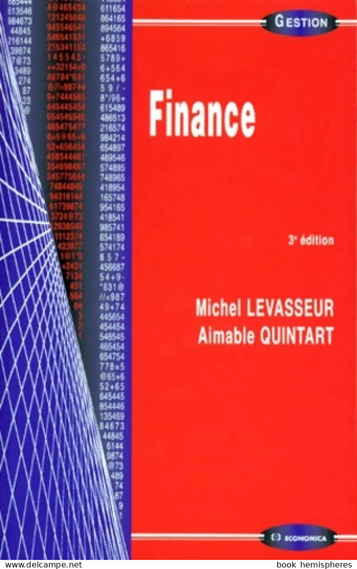 Finance (1998) De Michel Levasseur - Comptabilité/Gestion