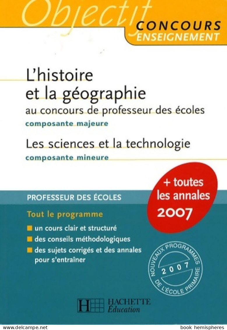 L'histoire Géographie Composante Majeure Au Concours De Professeur Des écoles : Les Sciences Et La Tec - 18 Ans Et Plus