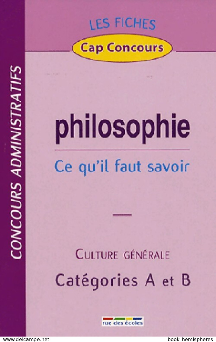 Philosophie : Catégories A Et B (2007) De Inconnu - 18 Años Y Más