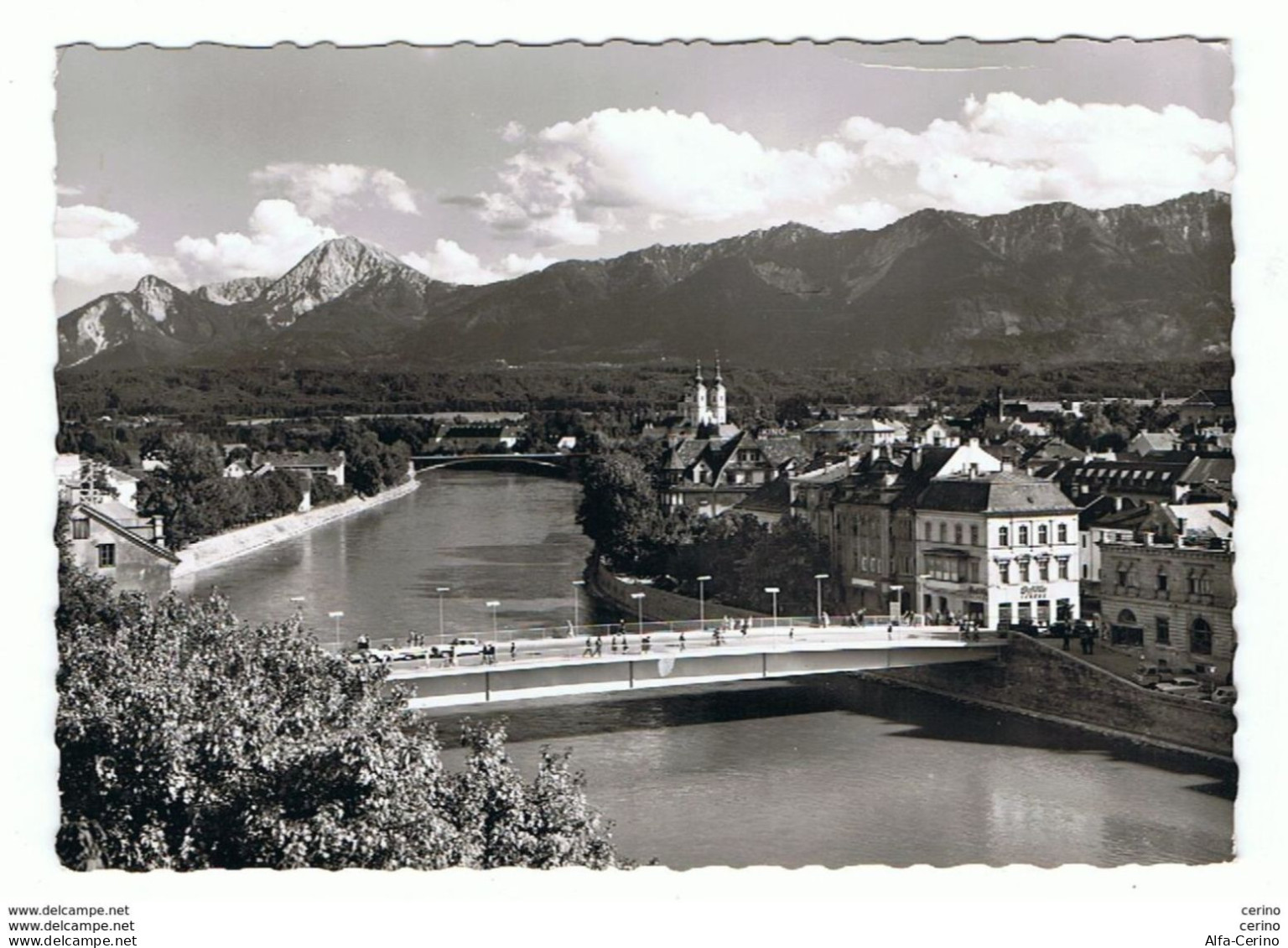 VILLACH:  DRAUBRUCKE  MIT  MITTAGSKOGEL  -  PHOTO  -  NACH  ITALIEN  -  GROSSFORMAT - Bridges