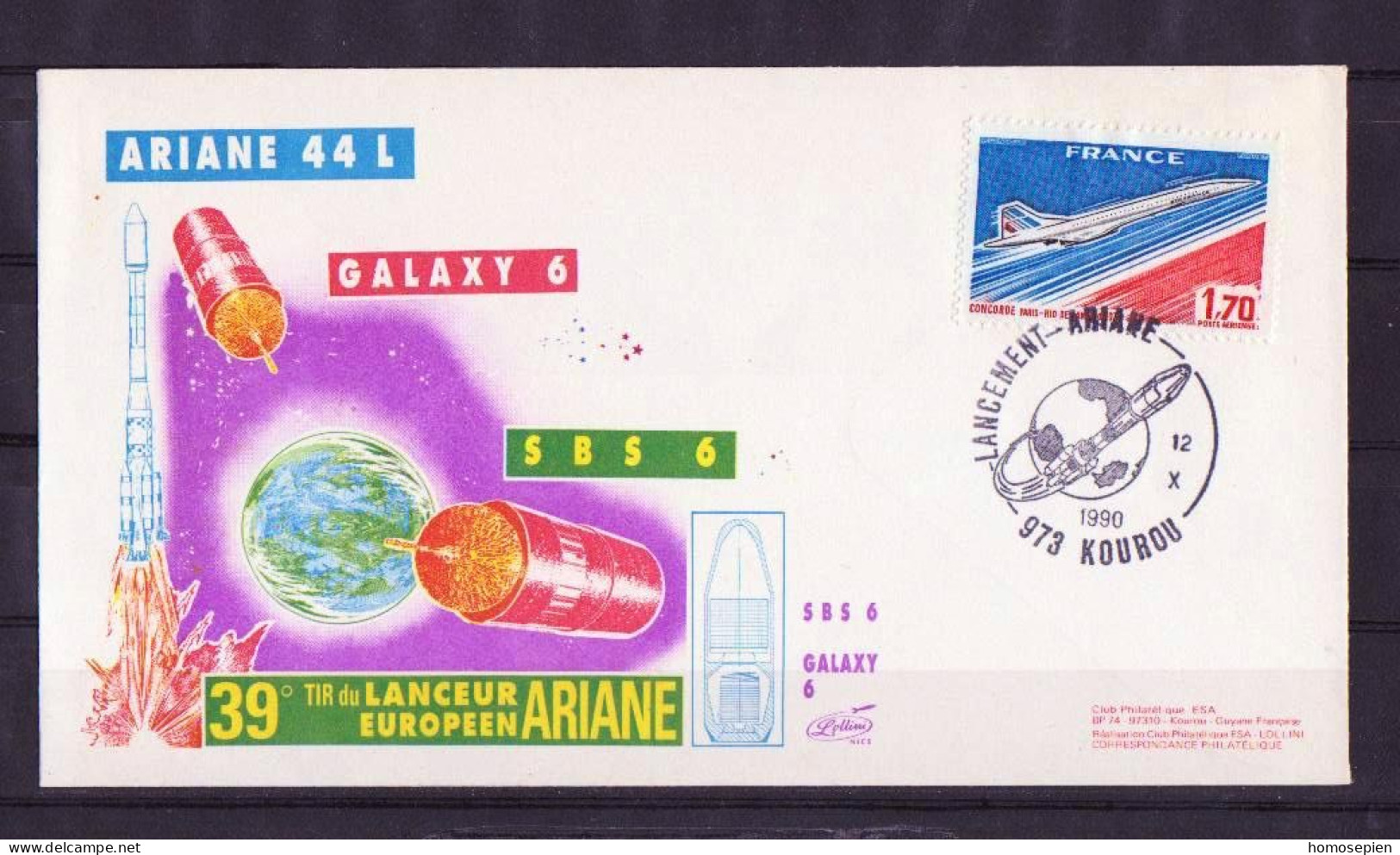 Espace 1990 10 12 - ESA - Ariane V39 - Composite Noire - Europa