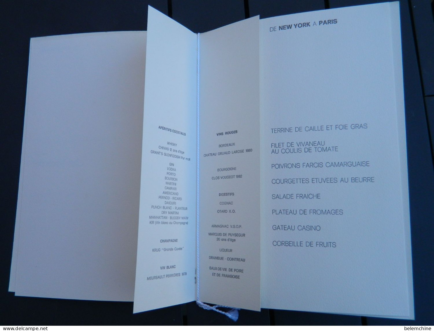 MENU CONCORDE AIR FRANCE VOYAGE PRESIDENTIEL NEW YORK PARIS FRANCOIS MITTERRAND JUILLET 1986 - Menu