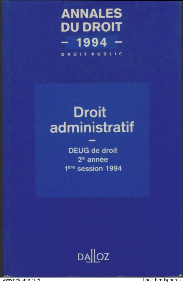 Droit Administratif 1994 (1994) De Collectif - Recht