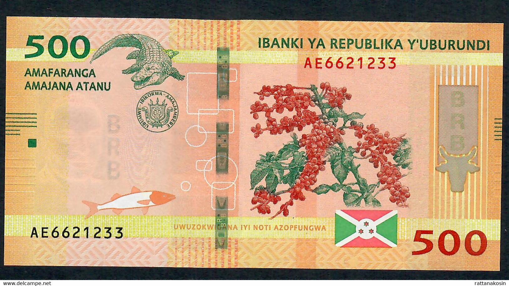 BURUNDI P50b 500 FRANCS 2018 #AE    UNC. - Burundi