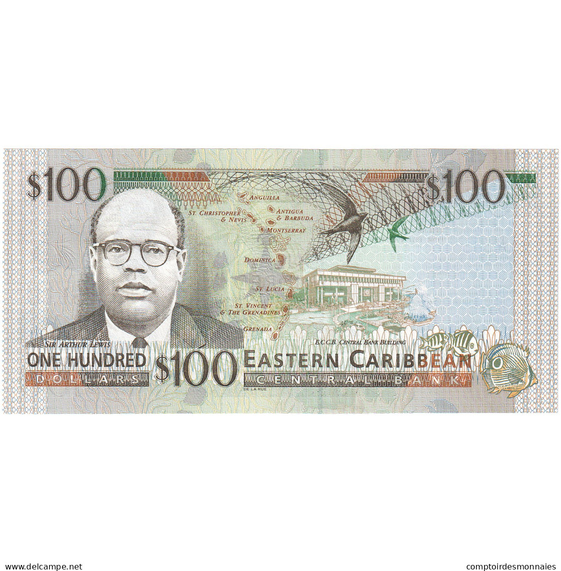 Etats Des Caraibes Orientales, 100 Dollars, KM:46a, NEUF - Ostkaribik