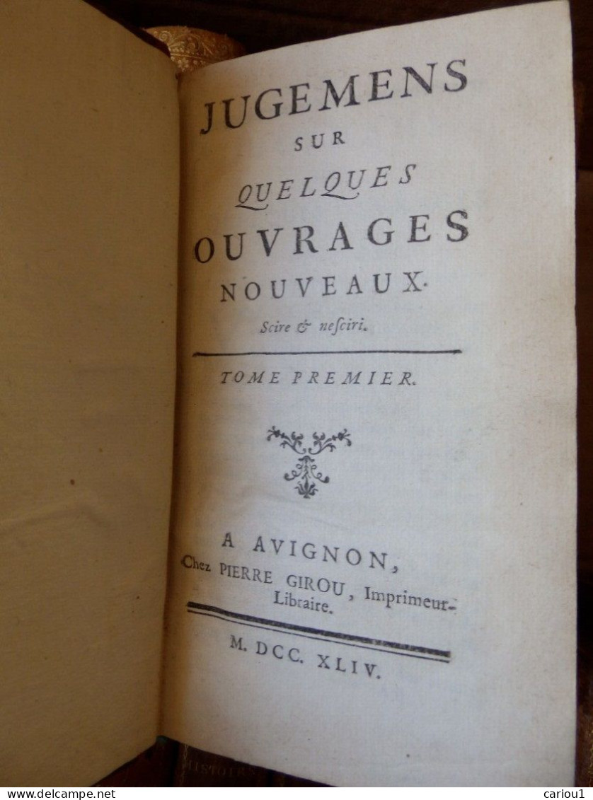 C1 Desfontaines Freron JUGEMENS OUVRAGES NOUVEAUX Complet LETTRES COMTESSE 1746 - 1701-1800