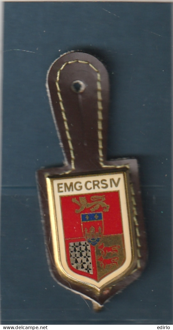 *** MILITARIA ***   Médaille Avec Baudrier Cuir EMG CRS IV  Magasins Guilloché  Drago Avec Baudrier Cuir  - Frankreich