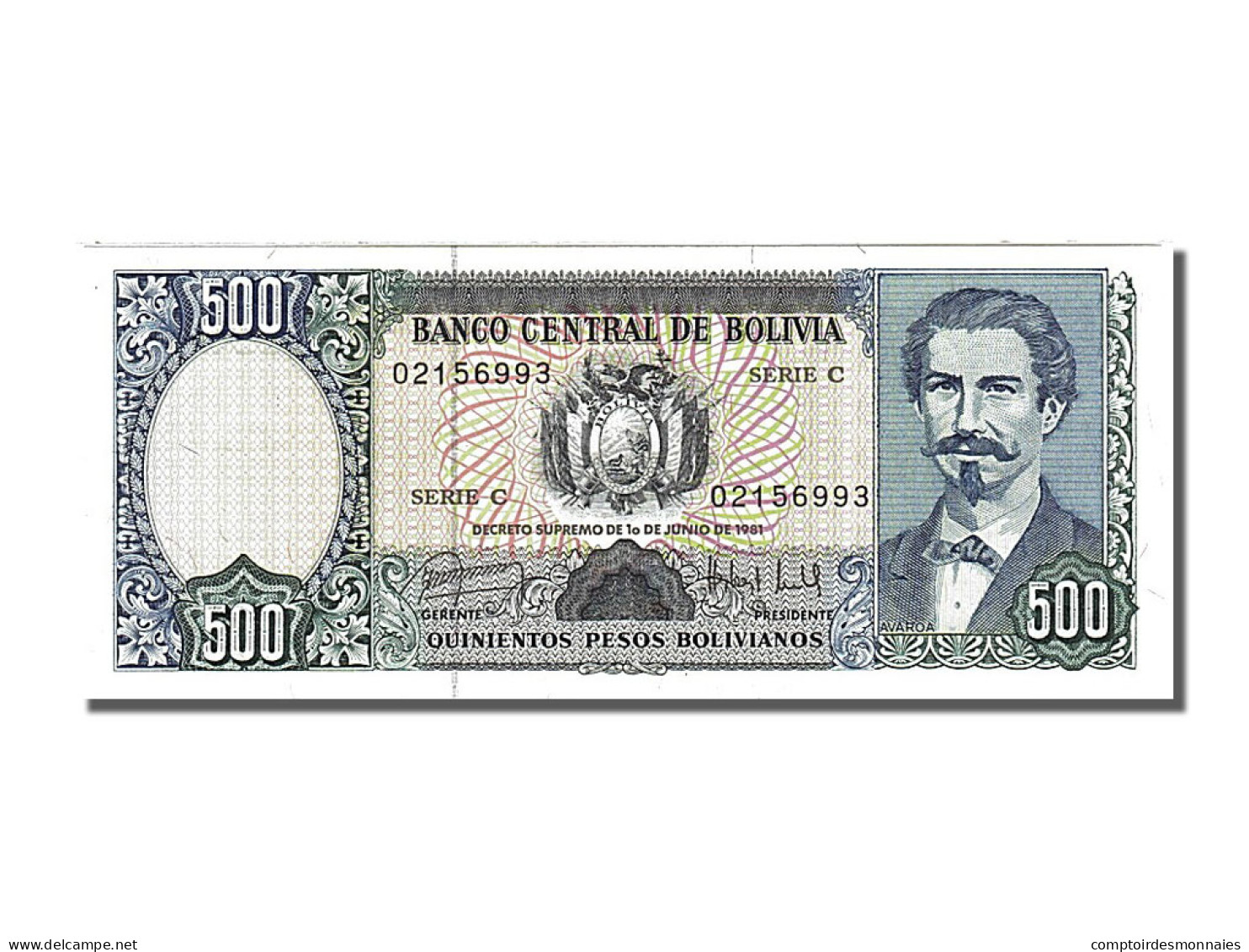 Billet, Bolivie, 500 Pesos Bolivianos, 1981, 1981-06-01, NEUF - Bolivië