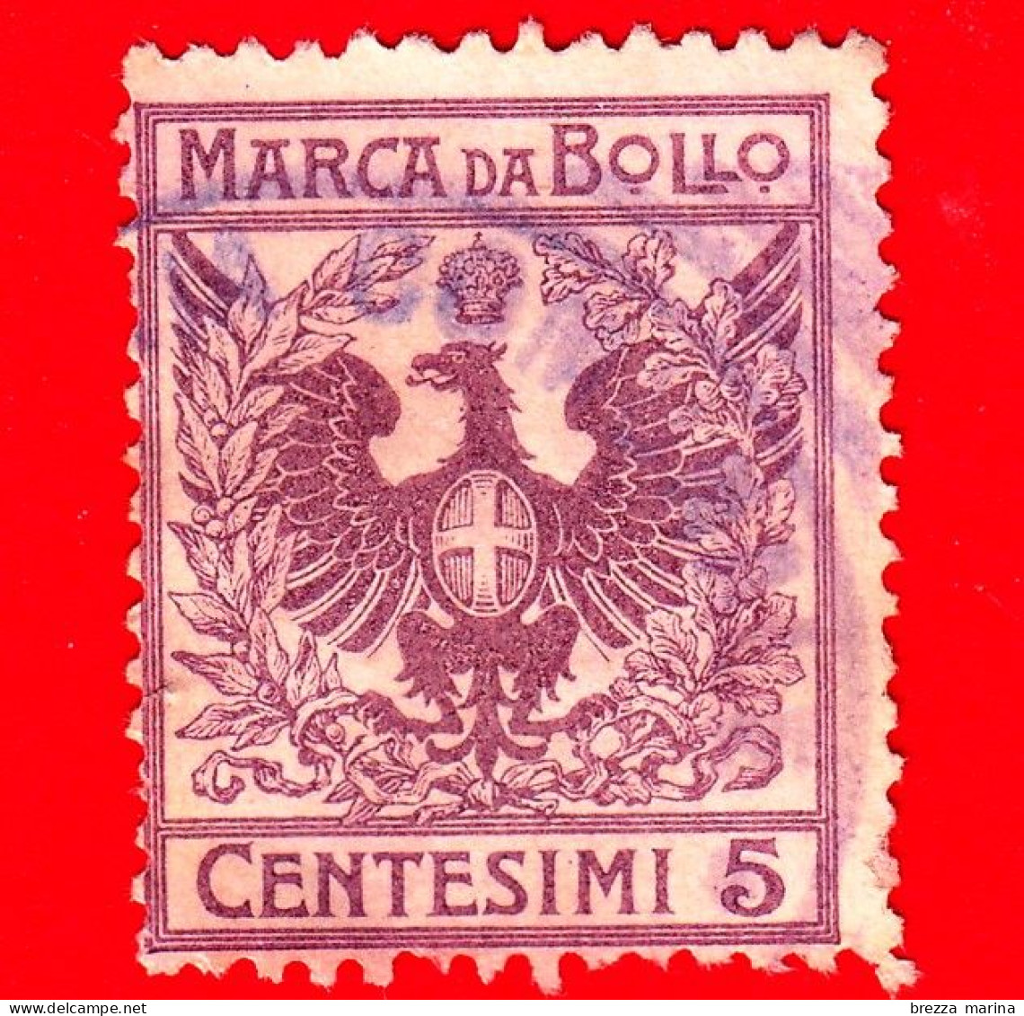 ITALIA - Regno - 1905 - Marca Da Bollo - Aquila E Ornamenti - 5 - Revenue Stamps
