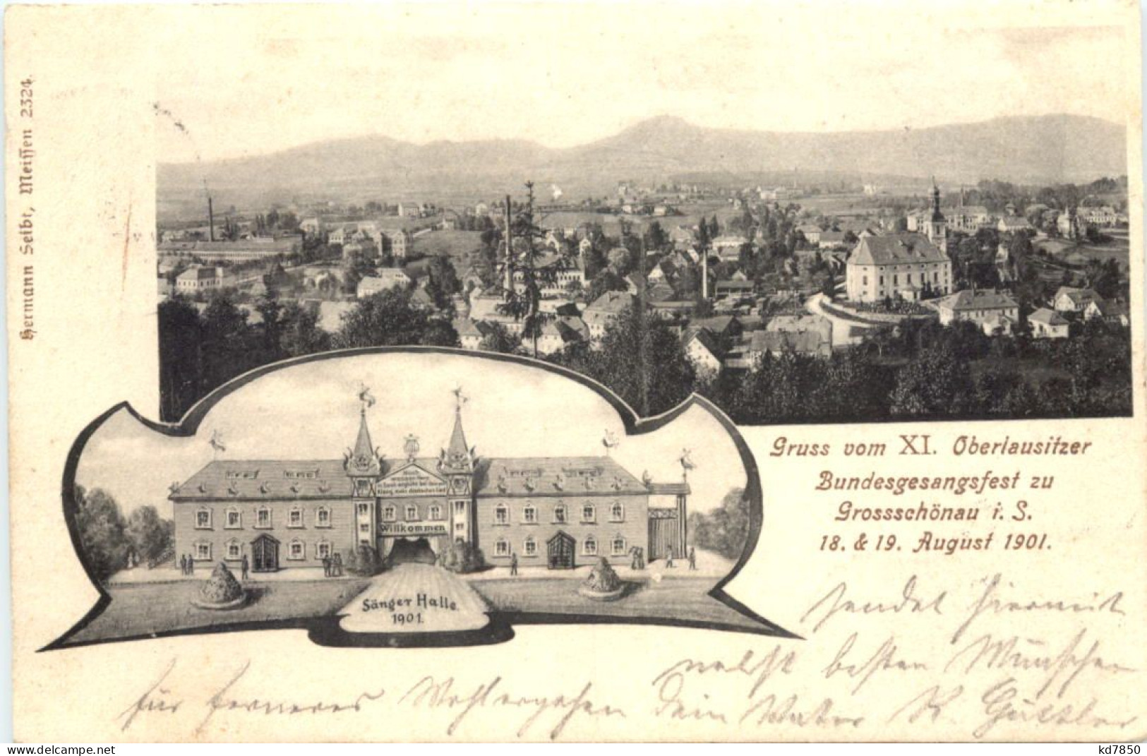 Grossschönau - Gruss Vom XI Oberlausitzer Bundesgesangsfest 1901 - Grossschoenau (Sachsen)