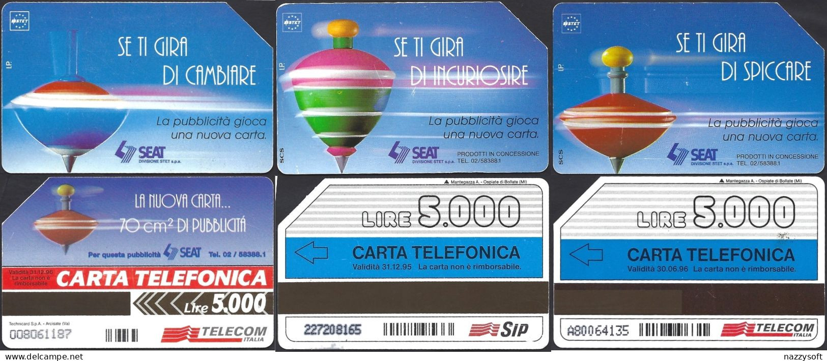 Telecom Italia 1994-95 SEAT 320-328-330 - Se Ti Gira --- 3 Card - Publiques Figurées Ordinaires