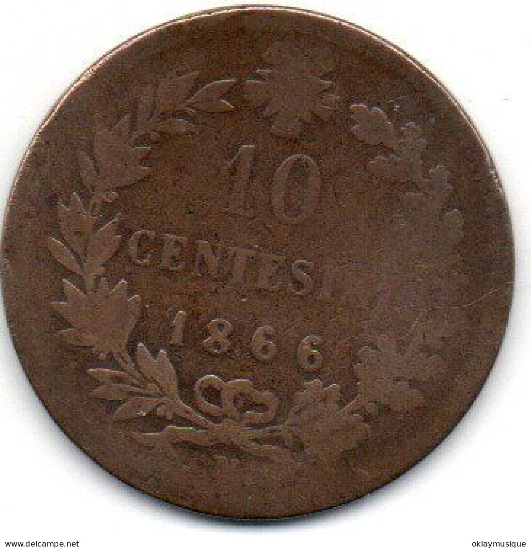 10 Centisimi 1866 - 1861-1878 : Victor Emmanuel II.