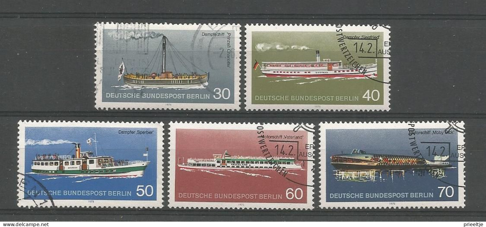 Berlin 1975 Ships Y.T. 447/451 (0) - Used Stamps