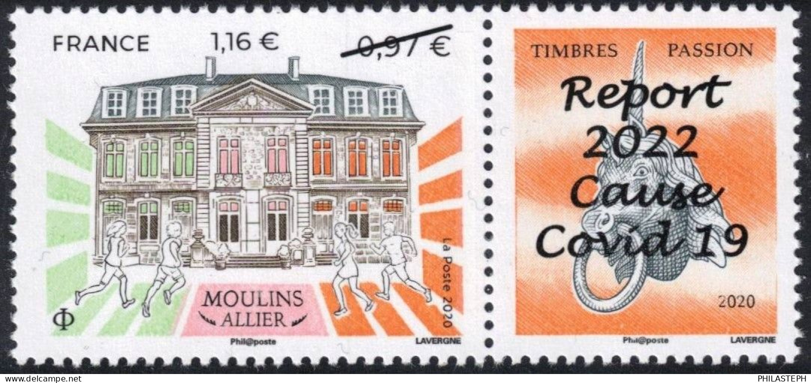 Moulins Allier - Timbres Passion - Surchargé Report 2022 - Cause Covid 19 - YT 5437 A Neuf ** - Unused Stamps