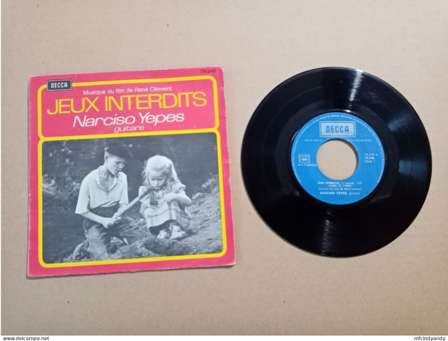Vinyle 45T  Jeux Interdits  (pochette Et Vinyle Avec Différence) - Filmmuziek