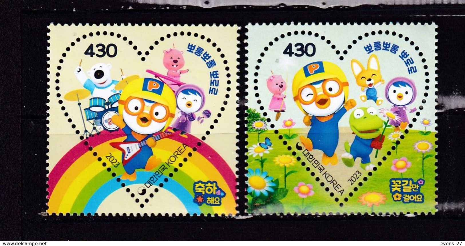 SOUTH KOREA-2023- CARTOONS- HEARTS-MNH. - Corea Del Sur