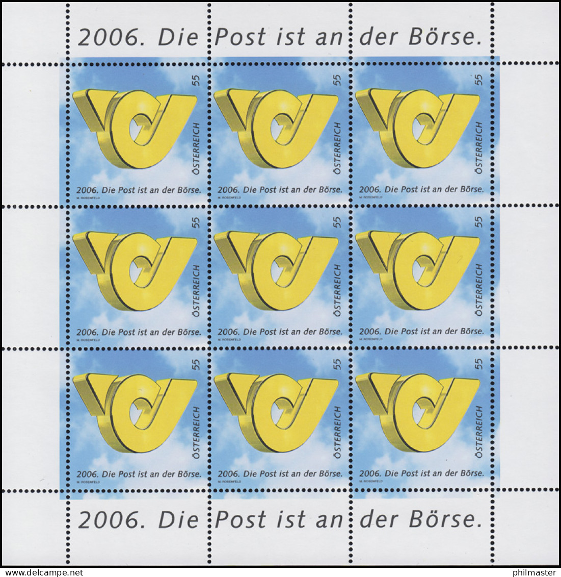 2600 Post An Der Börse 2006 - Kompletter Kleinbogen, Postfrisch ** / MNH - Nuevos