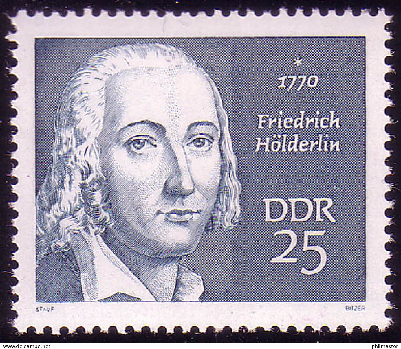 1538 Persönlichkeiten Hölderlin 25 Pf ** Postfrisch - Unused Stamps