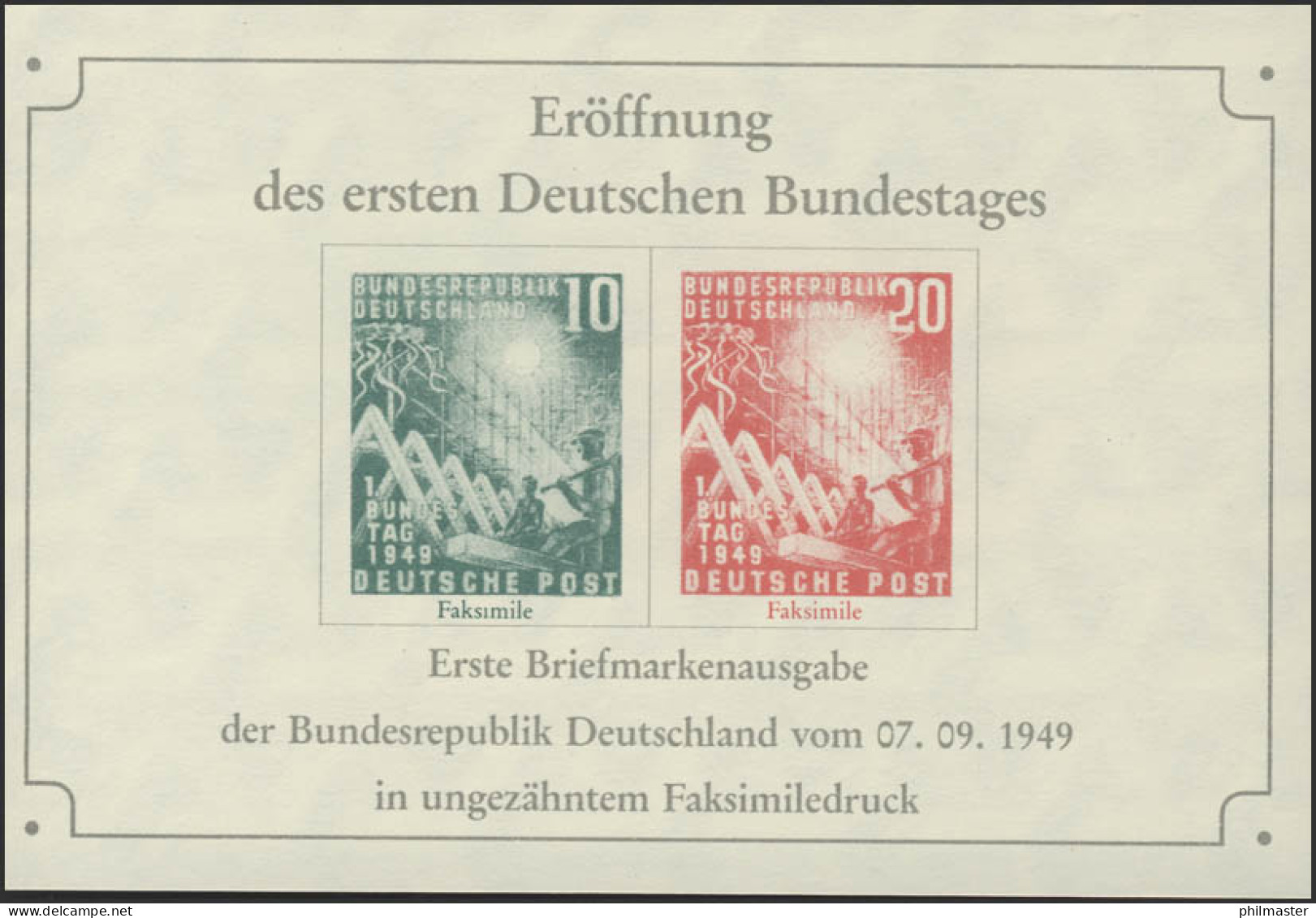 Sonderdruck Deutscher Bundestag Bund 111-112 FAKSIMILE - Privados & Locales