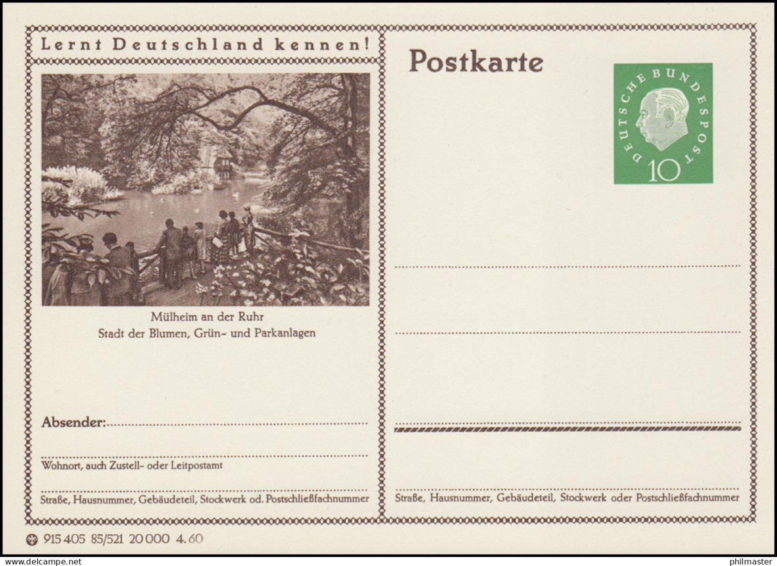 P042-85/521 Mülheim/Ruhr, Grün- Und Parkanlagen ** - Postales Ilustrados - Nuevos