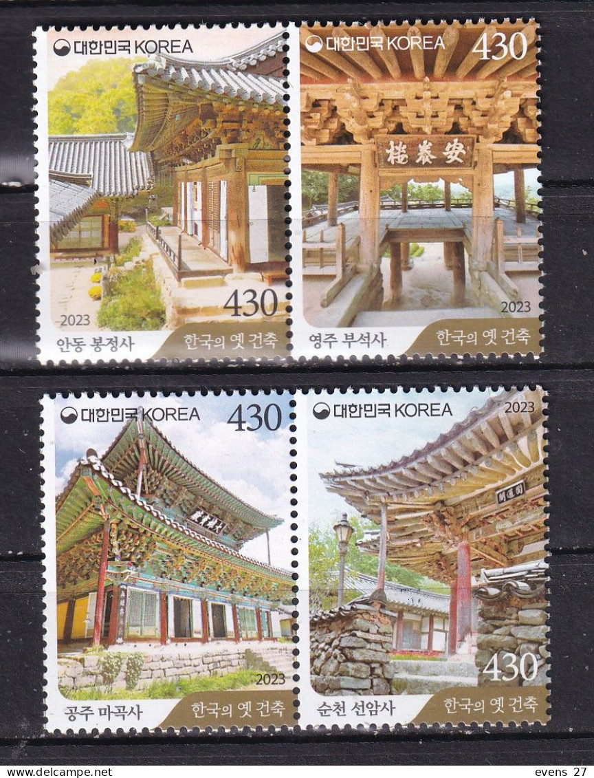 SOUTH KOREA-2023-TRADITIONAL BUILDINGS-MNH. - Korea, South