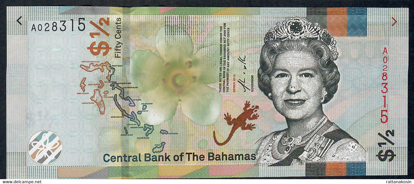 BAHAMAS NLP 1/2 DOLLAR 2019 UNC. - Bahama's