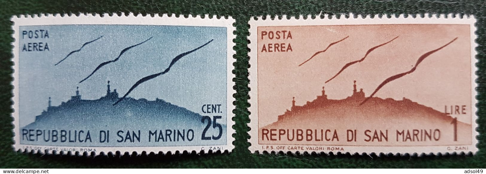 San Marino 1947 Posta Aerea - 1949 Giornata Della Filatelia - Ongebruikt