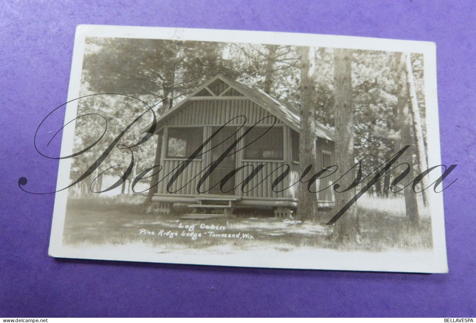 Townsend Wisconsin Log Cabin Pine Ridge Lodge  1948 WI WIS. Picture Postcard - Sonstige & Ohne Zuordnung