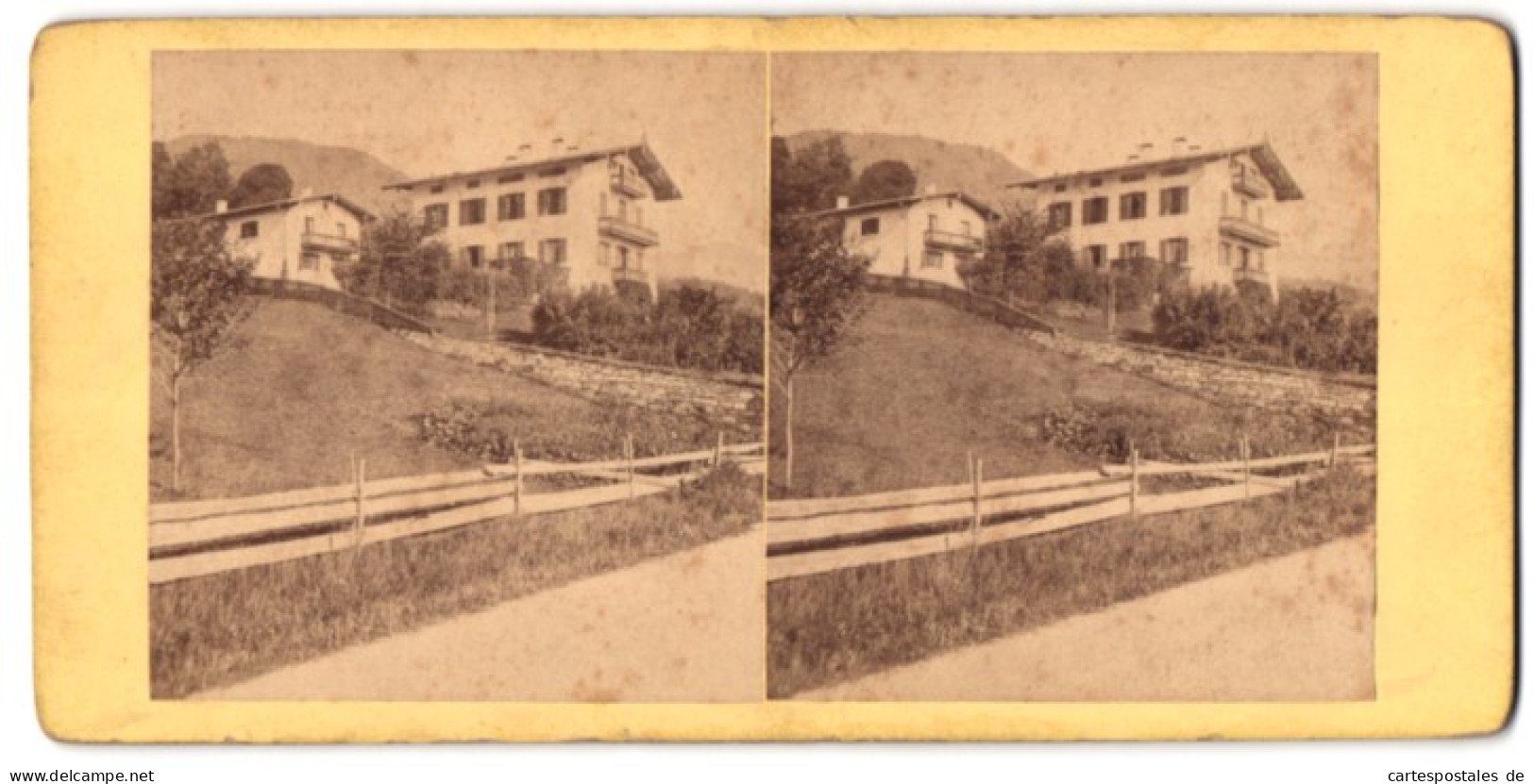 Stereo-Fotografie J. F. Stiehm, Ansicht Tegernsee, Villa Beck  - Photos Stéréoscopiques