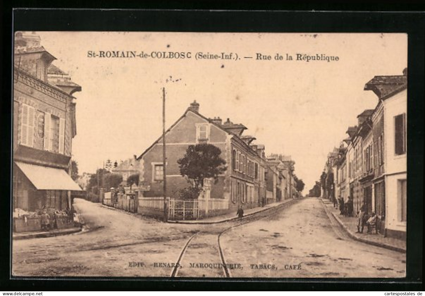 CPA St-Romain-de-Colbosc, Rue De La République  - Saint Romain De Colbosc