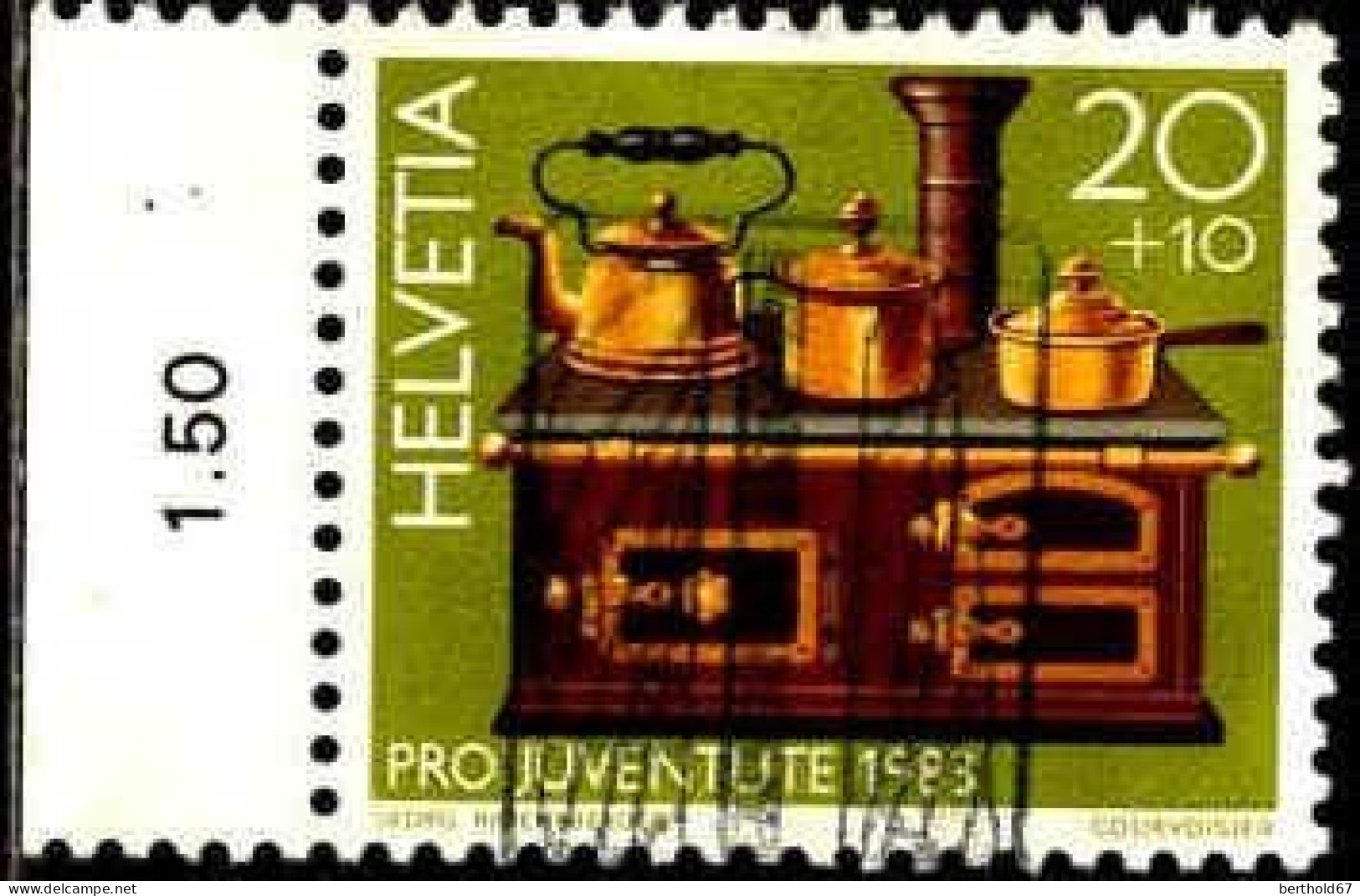 Suisse Poste Obl Yv:1189 Mi:1260 Pro Juventute Cuisinière Bord De Feuille (Belle Obl.mécanique) - Used Stamps